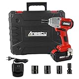 Bürstenlos Akku Schlagschrauber Set，Anesty Brushless Cordless Impact Wrench 20V Li-Ion 1/2" 400 Nm inkl. 4.0Amp Akku & Ladegerä